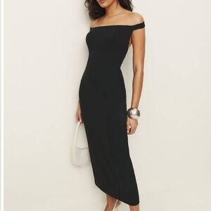 Reformation Black Strapless Dress